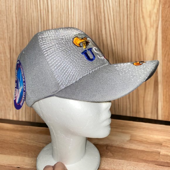 NEW Adult Embroidered USA Eagle Patriotic Light Grey Baseball Cap Adjustable - Picture 2 of 4